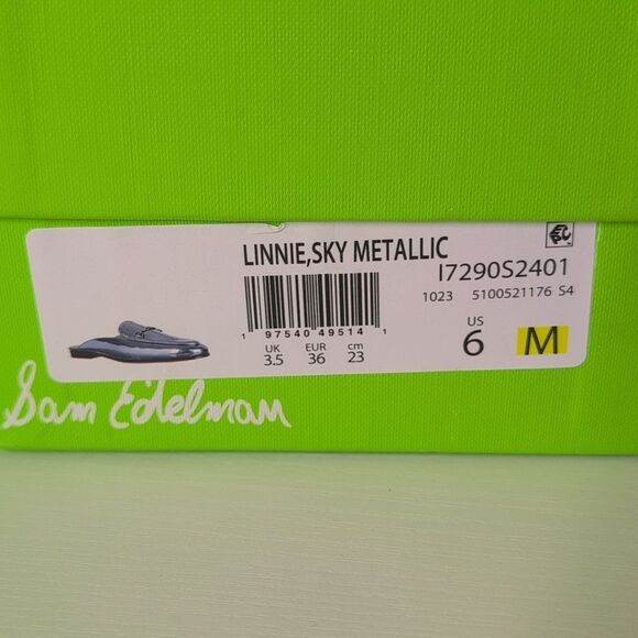 Sam Edelman Size 6 Linnie Mule In Metallic Sky, NEW - Picture 2 of 11